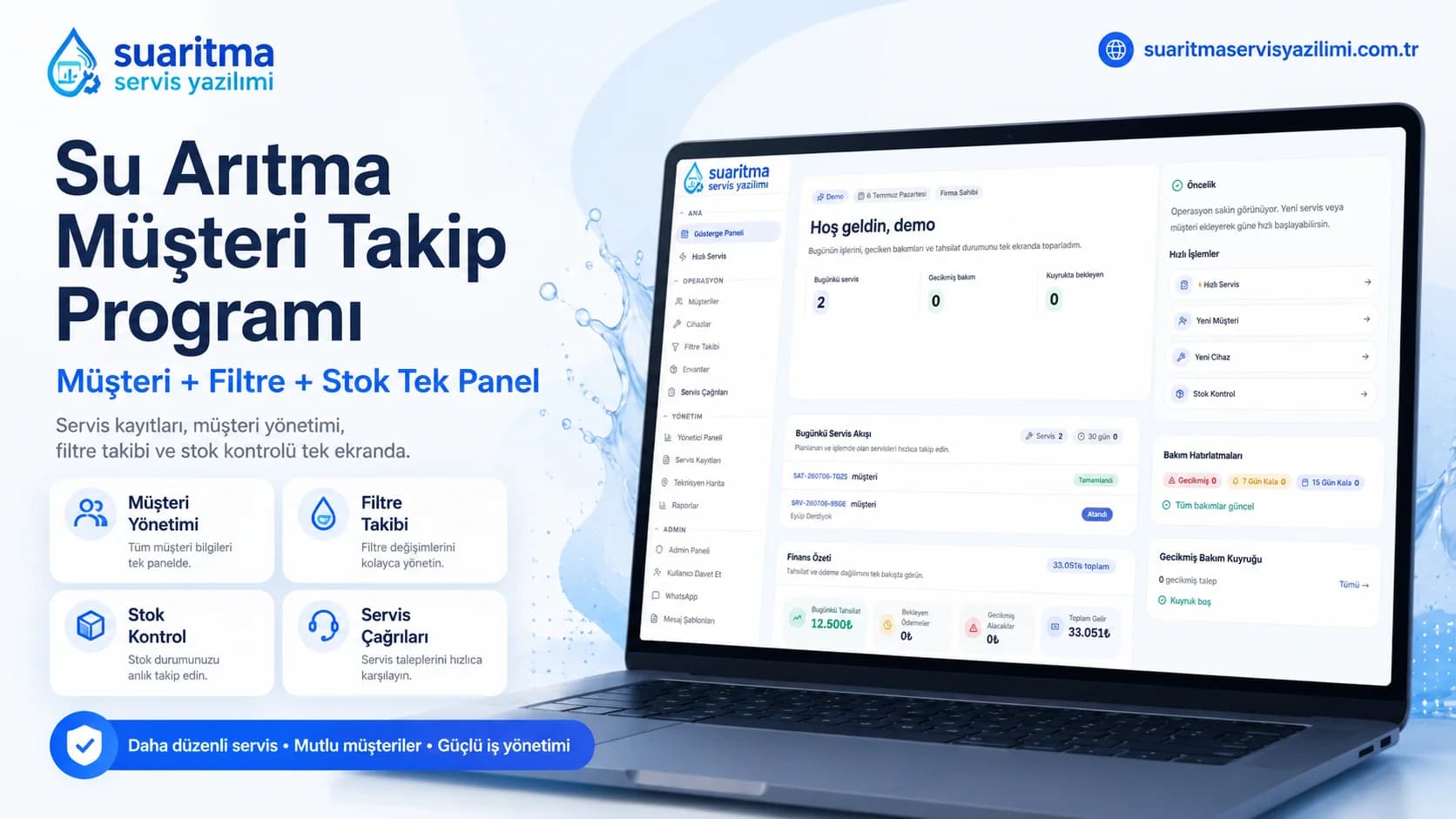 Su Arıtma Müşteri Takip Programı: Excel’in Bittiği Yerde Tek Panel Çözüm